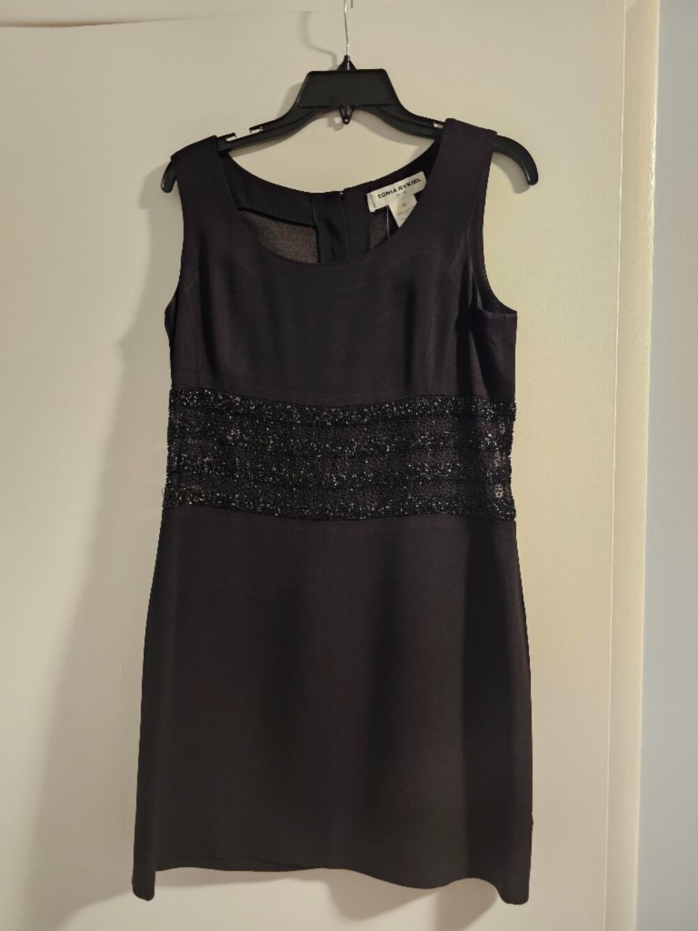 Vintage Sonia Rykiel beaded little black dress (sz 10)